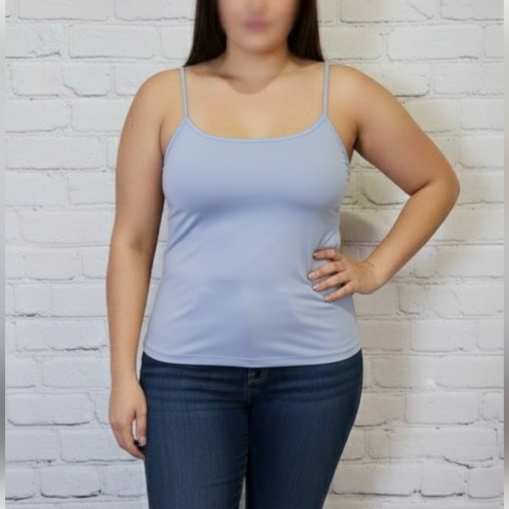 Express Light Blue Contour Tank Top